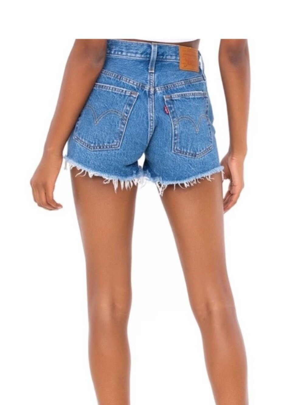 Levi's 501 Original Cut Off Denim Shorts Size 28 Button Fly High Rise